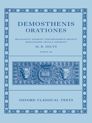 cover image of Demosthenis Orationes III